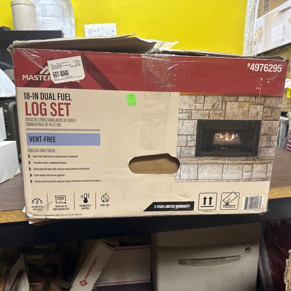 Master Forge 4976295 19.75-in 30k BTU Dual Fuel Dual Vent-free Gas Logs