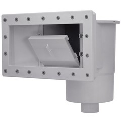 Rx Clear Wide-Mouth Thru-Wall Skimmer for Above Ground Pools – Grey
