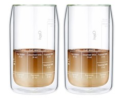 Moderna Artisan Series 15oz Double Wall Barista Coffee Glass [Set of 2 or 1]