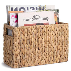 Brown 15 In. X 10.3 In. Water Hyacinth Freestanding Magazine Rack