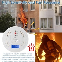 Carbon Monoxide Detector Warning Safety Alarm Sensor LED Digital Battery Powers