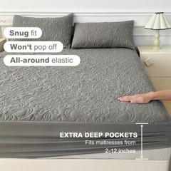 Quilted Fitted Mattress Cover Elastic Fitted Mattress Protector with Deep Pocket