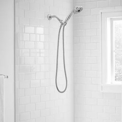Lavmere 7-Spray 4.2 In. Single Wall Mount Handheld Adjustable Shower Head 1.8 GP