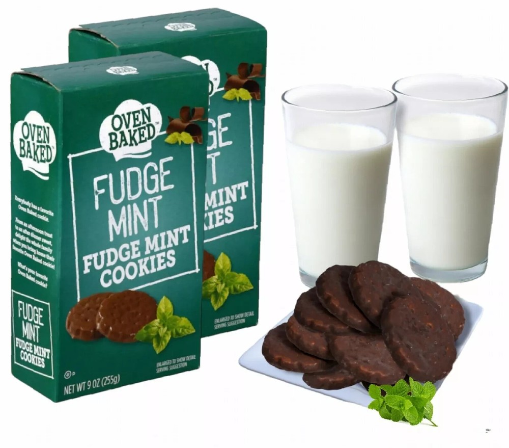(2) Oven Baked 9 oz. FUDGE MINT Cookies Similar to Girl Scout Thin Mints BB 3/25