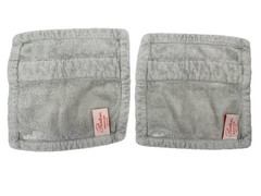 Paresi Orange Face Towels Set Of 2 Gray White Stripe 100% Cotton Italy 10″