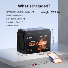 LiTime 12V 320Ah mini Self Heating Bluetooth Lithium Battery For RV Trailer