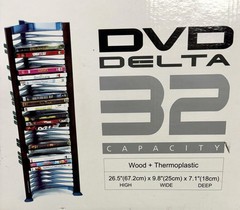 Vintage Atlantic DVD Game Blu-Ray Storage Rack Tower Holds 32 Discs 26.5” Tall