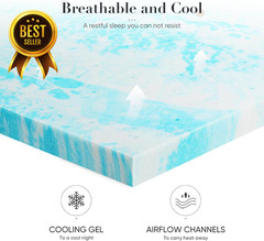 Twin Size 3-Inch Gel Memory Foam Mattress Topper Cooling Breathable Soft Bed Pad