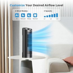 GRIDR Tower Fan FTS006R Bladeless 13″ 3 Speeds, 12hr Timer, Child Lock, Etc.