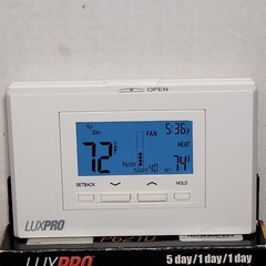 LuxPro P621U Thermostat for Heat & AC and Heat Pumps 2 Stages Heat 1 Stage Cool