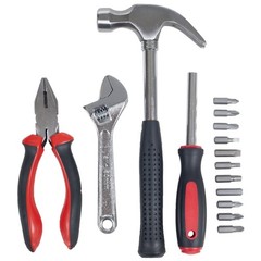 Best 15-Piece Tool Set – Household Kit with Hammer Multi-Bit Screwdriver Set