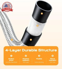 DPB 5FT Braided Propane Hose Adapter, 0~20 PSI Adjustable Propane Tank Regulator