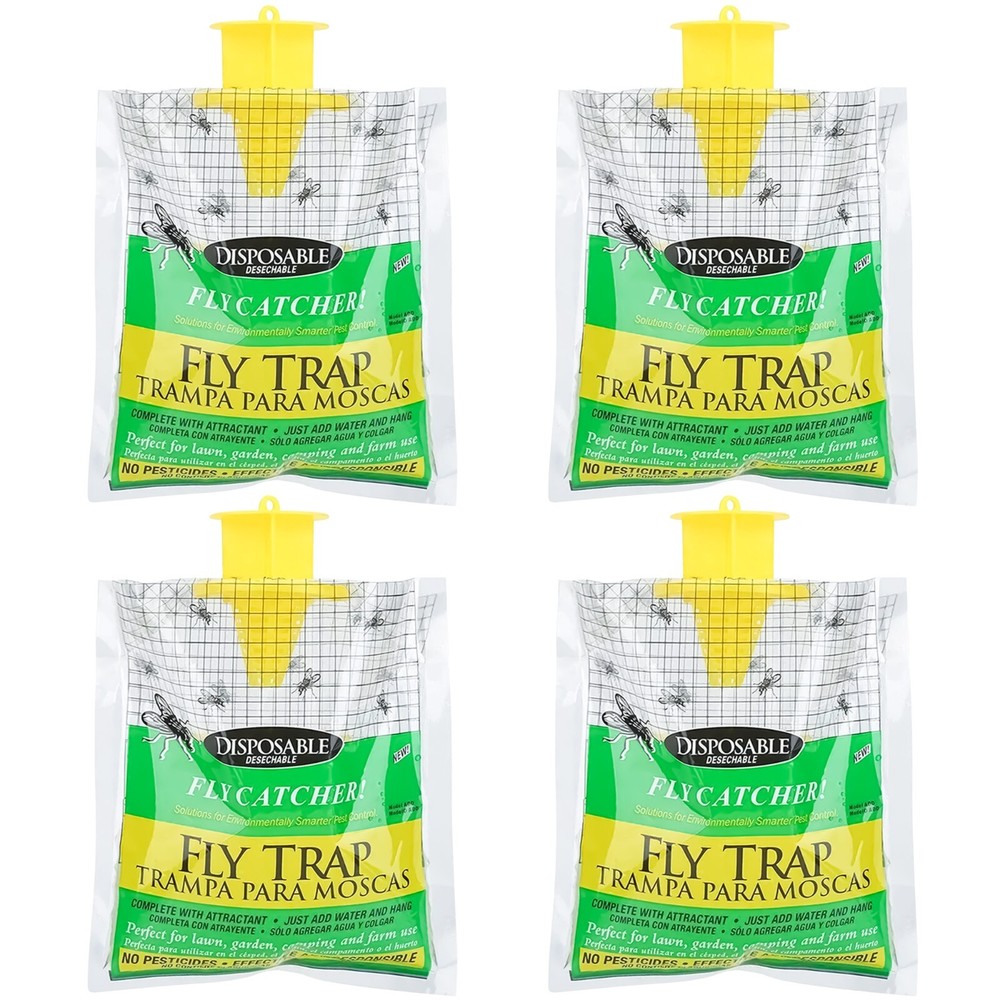 Outdoor Disposable Fly Trap / Fly Catcher – Hanging Style (4 Pack)