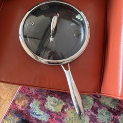 VERY NICE USED HexClad Hybrid 10” Nonstick Frying Pan w Temper Glass Lid
