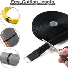 1″ X16Ft Hook and Loop Straps with 25 Metal Buckles, Adjustable Fastening Cable