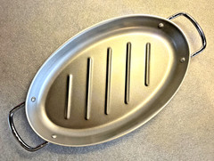 Non Stick Oval Grill Pan 13″x8″ With Stainless Steel Handles Outdoor Cooking New