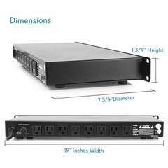Pyle Pro Sound 19in Rack Mount 1800W Power Conditioner 110V AC 8 Outlets PCO800