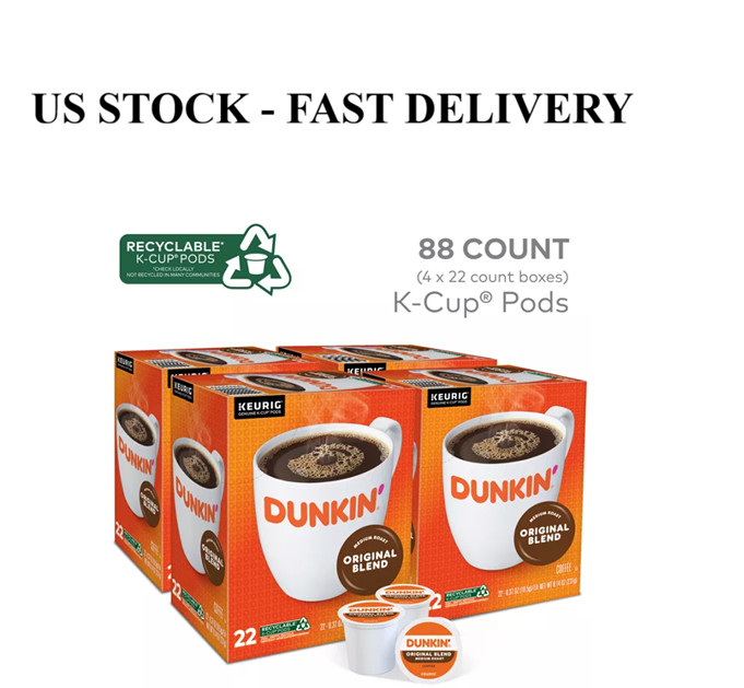Dunkin’ Original Blend Coffee Keurig K-Cup Pods, Medium Roast, 88 Ct.