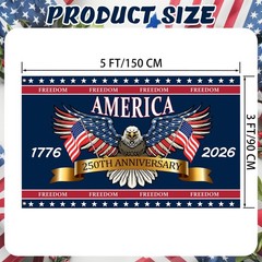 3 Ply 250 Years America Flag – Double Sided Patriotic Eagle 3 x 5 ft Anniversary