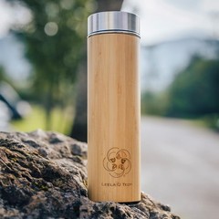 Leela Quantum Water Bottle in bamboo design, Vacuum Seal Leak-proof Lid, Cold…