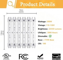 MISDOOD R7S J118mm T3 Halogen Light Bulbs 120V 500W Type THalogen LED