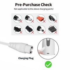 USB Charging Cable for Water Flosser Portable Cordless Oral 1 Pack, White