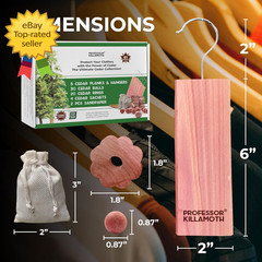 61 Pack Cedar Blocks Sachets Rings Balls Clothes Protection Storage Set Home
