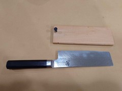 Shun Dual Core Nakiri Vegetable Knife 6.5in VG10/VG2 Damascus – w/ Wooden Saya