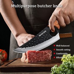 High Carbon Steel Kitchen Forged Chef Knife Butcher Boning Knife Meat Cleaver