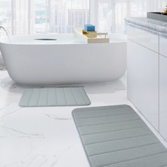 Memory Foam 3PCS Bathroom Rug Absorbent Bath Mat Set Small Large and Contour Rug