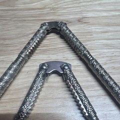 Vintage Retro Ornate Silver Metal Nut & Shell Crackers Set of 2 Less Than 10 in