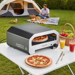 VEVOR Outdoor Pizza Oven 16 in Propane Gas Oven Iron Spray Electric Rotation