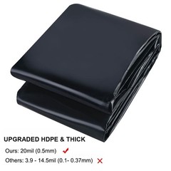 Pond Liner, 20 Mil 7 x 10 Feet Pond Liners for Outdoor Ponds, Black HDPE Fish…