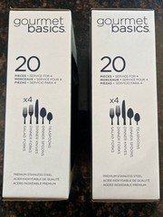 Gourmet Basics by Mikasa Premium Stainless Steel Silverware Set 20 Pieces