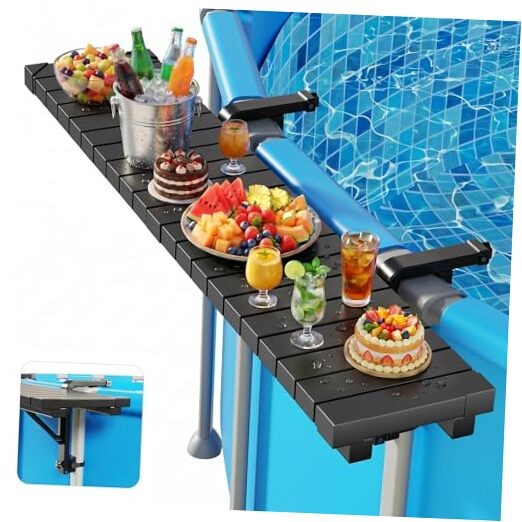 Pool Bar for Above Ground Pool, 49.4″x9.6″ Heavy Duty Swim Up 49.4IN x9.6IN