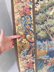 5.8ftx4.6ft Tapestry French Woven Pastoral Landscape Wall Hanging Wall Art Verd