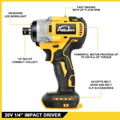 Brushless Cordless Impact Driver,for Dewalt 20V Max Battery,1/4″ Compact,2 Speed