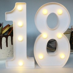 7.88 Inch Light Up Numbers 18 Sign Happy 18th Birthday Party Table Decor