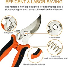 Garden Pruning Shears 5 Pack Gardening Shears Garden Scissors Stainless Steel Pr