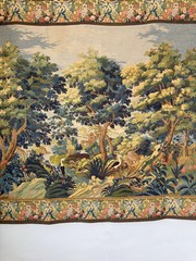 5.8ftx4.6ft Tapestry French Woven Pastoral Landscape Wall Hanging Wall Art Verd