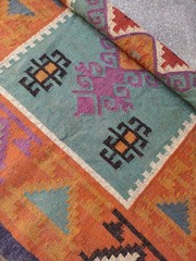 Handwoven Wool Jute Kilim Rug – Boho Area Rug, Rustic Living Room Carpet, Natura