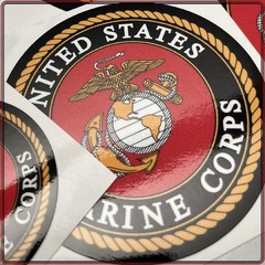 United States Marine Corps Seal Black & Red Laminated Sticker Choose Size 2-6″