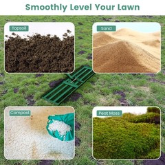Lawn Leveling Rake 42″ x 10″ Heavy Duty Level Lawn Tool for Garden Golf Course