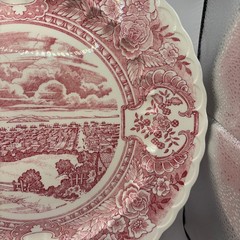 Vernon Ware Early Days California Red Transferware 14in Platter San Francisco