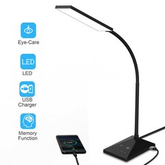 Dimmable LED Desk Table Lamp with USB Charging Touch Control USB Table Base Lamp