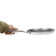 10-Inch Stainless Steel Non-Stick Crepe Pan with Flat Design for Easy Cooking