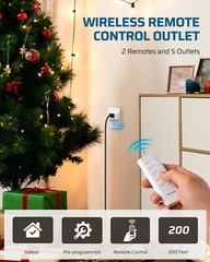 DEWENWILS Remote Control Outlet, Indoor Wireless Remote Outlet Switch 5 Outlets