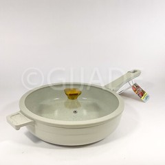Authentic kitchen 3.7-qt Sauté Pan Deep Frying Pan Grayish Non-Stick Ceramic