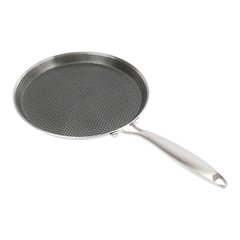 11in Stainless Steel Crepe Pan Pancake Pan Non Stick Cooking Pan For Kitchen