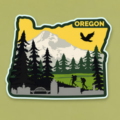 Oregon State Shape Adventure Vinyl Sticker 4×3 Inch Waterproof & Fade Resistant